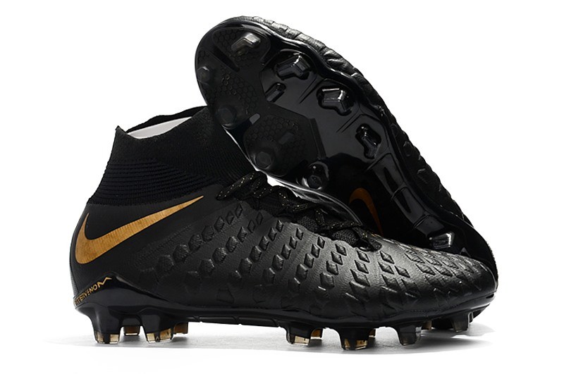 Buty Piłkarskie Nike Hypervenom Phantom III DF FG - Czarny Złoto