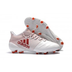 Buty adidas X 17.1 FG Meskie - Biały Czerwony