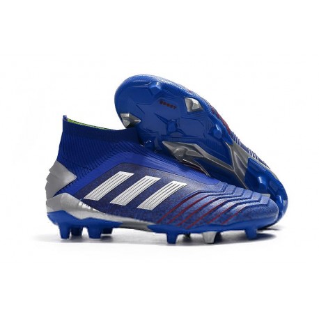 adidas Predator 19+ FG Buty Piłkarskie - Niebieski Srebro