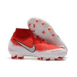 Nike Buty Piłkarskie Phantom Vision DF FG -Czerwony Biały Srebro