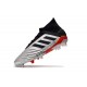 Buty piłkarskie adidas Predator 19.1 FG - Srebro Czarny Czerwony