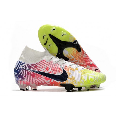 Neymar Nike Mercurial Superfly 7 Elite DF FG -Biały Czarny Niebieski Żółty