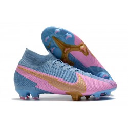 Nike Mercurial Superfly VII Elite 360 FG Niebieski Różowy Złoty