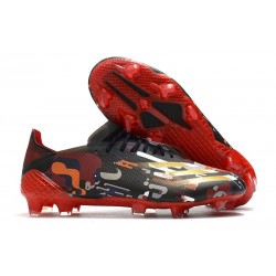 Buty Piłkarskie adidas X Ghosted.1 FG Czarny Czerwony Złoty