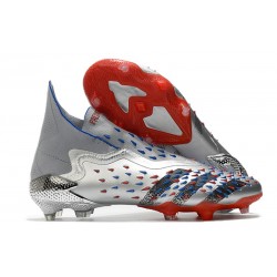 Buty Piłkarskie adidas Predator Freak+ FG Srebro Czarny Czerwony